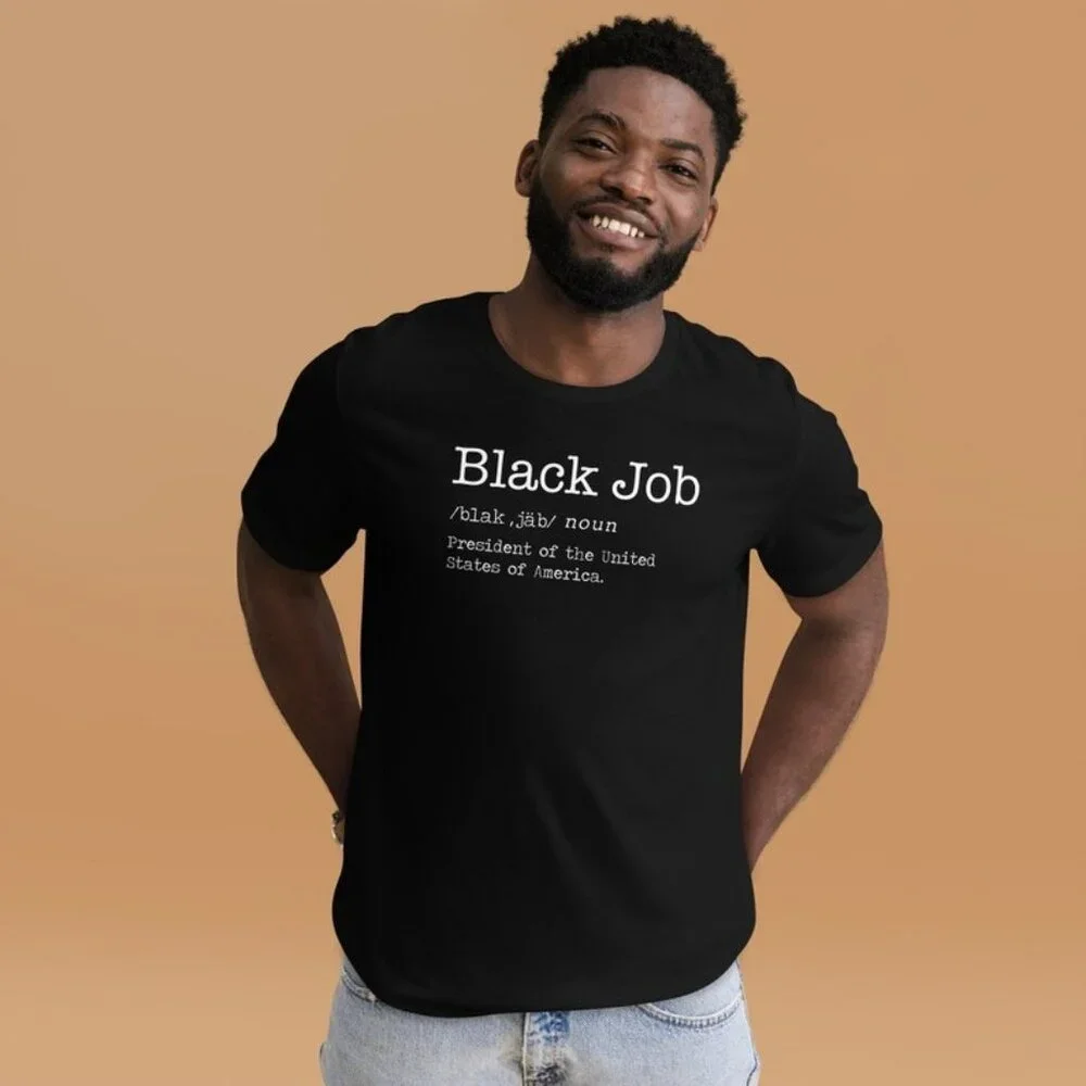Kamala Harris 2024 Black Job Black T-Shirt - Picture 1 of 2